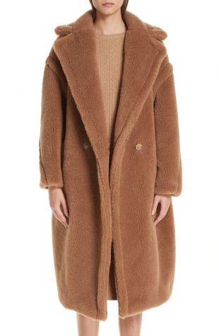 Teddy Bear Icon Faux Fur Coat