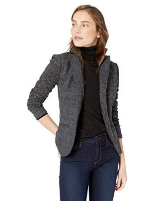 Bailey 44 Women's Black Op Brushed Herringbone Ponte Blazer, Anthracita, S