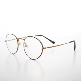 Lentille claire preppy lunettes rondes or avec jantes de couleur / qualité optique Rx   Proust