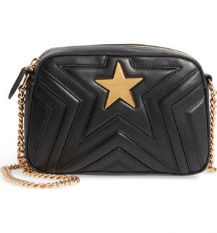 Stella McCartney Mini Star Quilted Faux Leather Camera Bag
