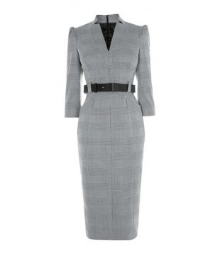 Robe ajustée à carreaux