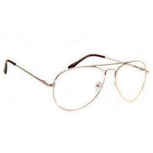 Elgin Style Vintage Gold Frame lunettes à lunettes aviateur rétro classique lentille claire