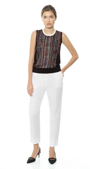 Debardeur en maille et twill de soie