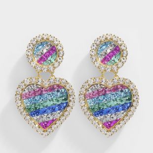 Boucles d'Oreilles Mini Marilyn Rainbow en Laiton Plaqué Or Multicolore