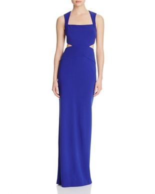 Nicole Miller - NICOLE MILLER 'Fiona' ~ Blue Jersey Square Neck Cutout ...