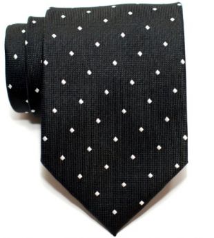 Retreez Cravate rétro tissée À pois carrés pour homme - Noir