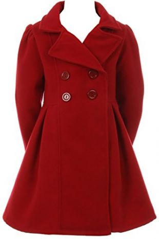 BluNight Collection - Little Girls Dress Coat Long Sleeve Button Pocket ...