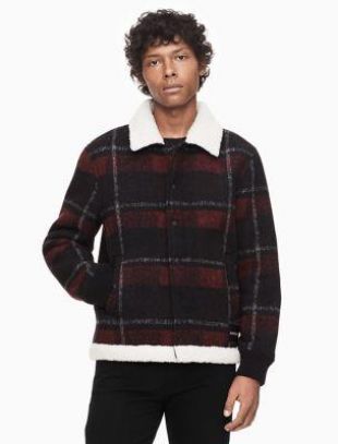 PLAID SHERPA CHORE JACKET