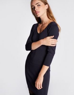 Robe en maille métallisée