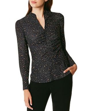 Ruched Star Print Top