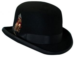 STACY ADAMS Men's Wool Derby Hat - Black - Large