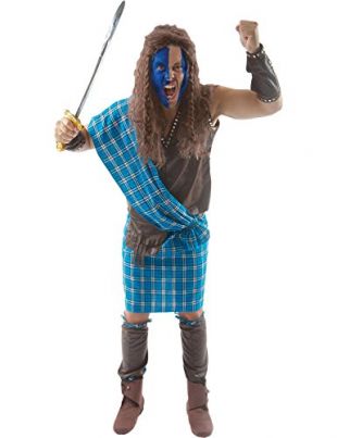 Orion Costumes Déguisement Homme Guerrier écossais Bleu-Marron DE