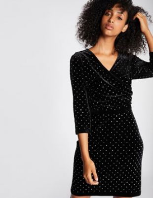 Robe en velours avec strass