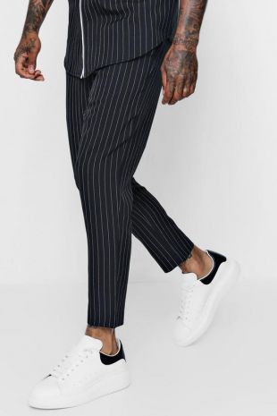 Pinstripe Smart Jogger   boohooMAN