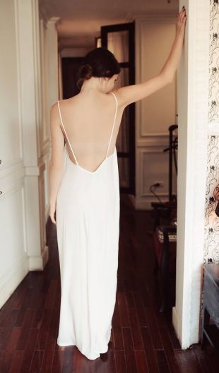 SexyBack / dos nu soie glisser robe / Open retour soie vêtements de nuit pour demoiselle d’honneur mariée mariage maxi / romantique cadeau pour elle