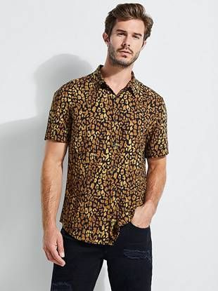 Guess - Spotted Leopard Camp Shirt at Guess