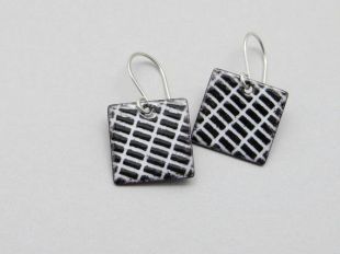 Boucles D'oreilles Argent Sterling 925 Avec Diamant Noir 1/5ct - Style Clous, Neuf Sans Emballage