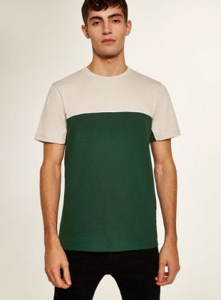 T shirt vert et grès Handle