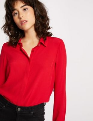 Blouse fluide en crêpe unie
