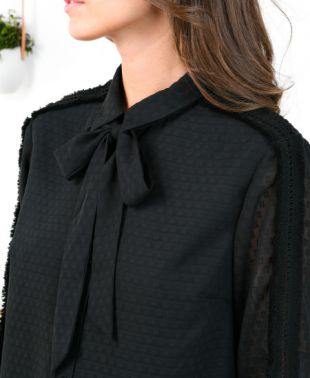 Chemise noire jacquard