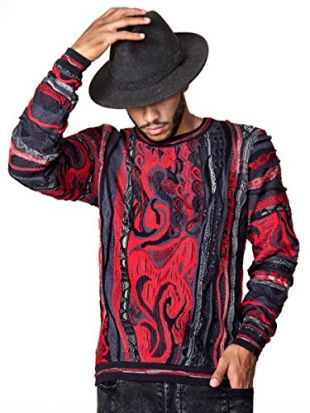 coogi - COOGI Classic Crew Neck in Black and Red (3XL)