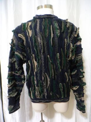 Authentique pull Coogi, (des hommes de taille grand), bleu marine, vert émeraude, Beige, Vert Olive, Taupe, Cosby, pull Huxtable, grandes Textures