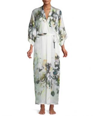 Christine Designs Limelight Long Silk Robe
