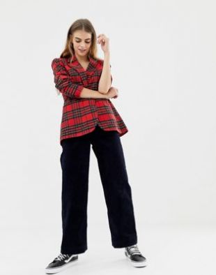 Blazer à carreaux écossais