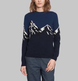 Pull Montagnes Bleu Marine Lacoste Live
