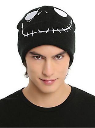 The Nightmare Before Christmas Jack Skellington Face Embroidered Watchman Beanie