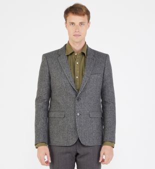 Veste en laine mélangée à imprimé chevrons slim par The Kooples