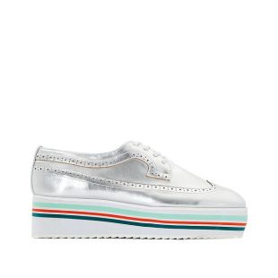 Derbies métallisées semelle rayée