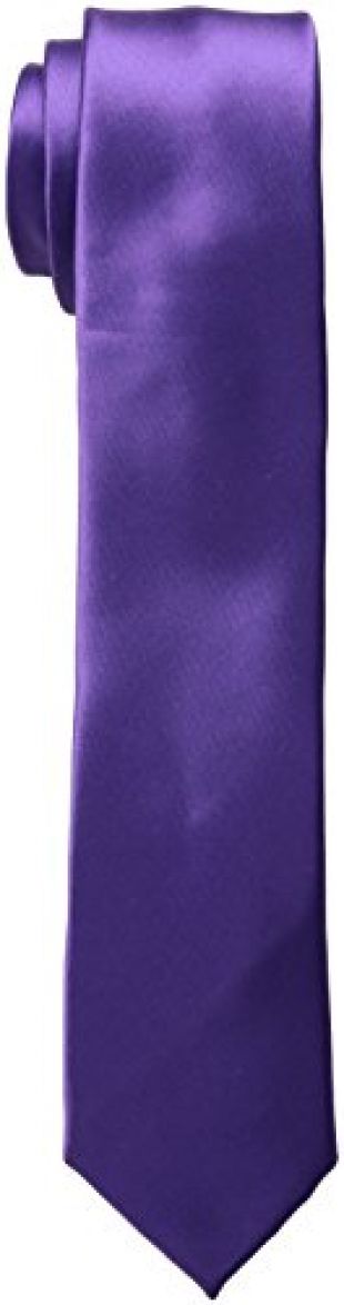 Nick Graham Men's Solid Satin Slim Tie Clip, purple, O/S
