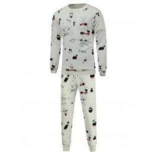Cartoon Print Crew Neck Sweatshirt and Jogger Pants Twinset