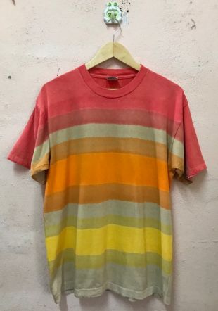 Vintage des années 90 couleur bloc Tshirt par Sundog / grande taille / Made in Usa / rayures / rayé
