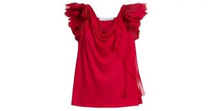 Givenchy Pink Ruffle trimmed Jersey Top