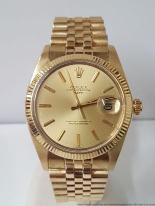 1970s 1503 All Gold Rolex Oyster Perpetual Mens No Stretch Minty Date Watch