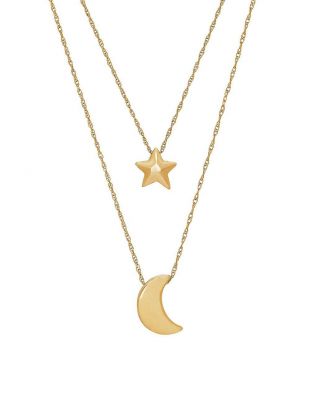 Saks Fifth Avenue 14K Yellow Gold Star and Moon Necklace