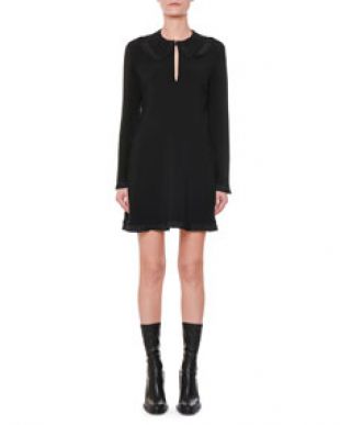 Stella McCartney Long Sleeve Pleated Ruffle Mini Dress