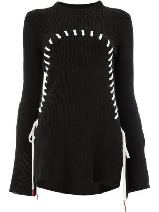 Monse Contrast Stitch Flared Jumper