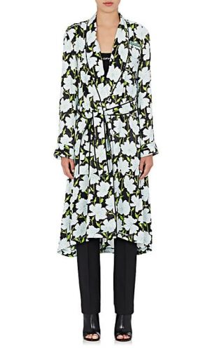 Off White c/o Virgil Abloh Floral Satin Robe Coat