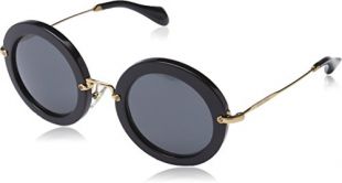 Miu Miu Women's MU 13NS Designer Sunglasses, Black