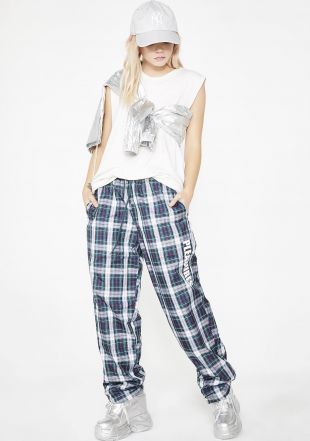 Plaid Athletic Wind Pants