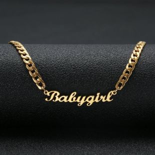 Collier couleur or Babygirl  En Acier Inoxydable - Tour De Cou  | DHgate.Com