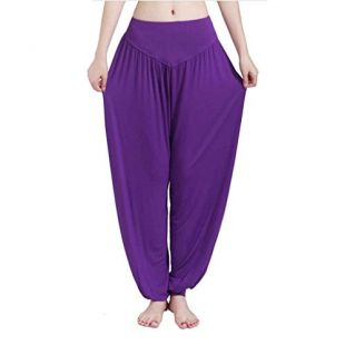 Masterein Femmes Taille Haute Yoga Harem Leggings lâche Sports Fitness Pantalons Pantalon Tai Chi Pants