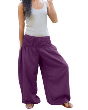 Pants thaï * Sarouel * Yoga trousers * * Gypsy * Hippie - coton  Purple