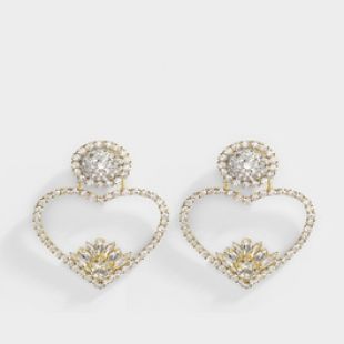 Boucles d'Oreilles Renata Crystal en Laiton Plaqué Or et Cristaux