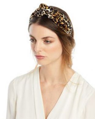 Jennifer Behr Fiona Silk Leopard Knotted Headband