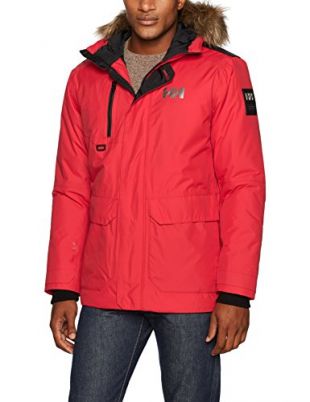 Helly Hansen Men's Svalbard Hooded Waterproof Windproof Breathable Insulated Winter Parka Coat, 110 Flag Red, Medium