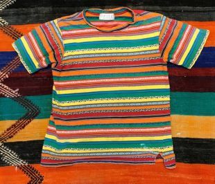 Vintage 90 de rayures T Shirt / Résumé chemise motif rayé / Petite Sophisticate / décontracté coin / 90 s Tee